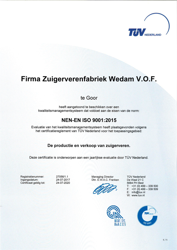 ISO 9001: 2015 - Wedam